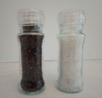 Kværn med Salt i Klar Acryl (SaltKværn med indhold) (NYHEDS TILBUD)