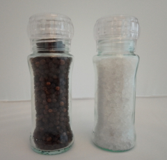 Kværn med Salt i Klar Acryl (SaltKværn med indhold) (NYHEDS TILBUD)